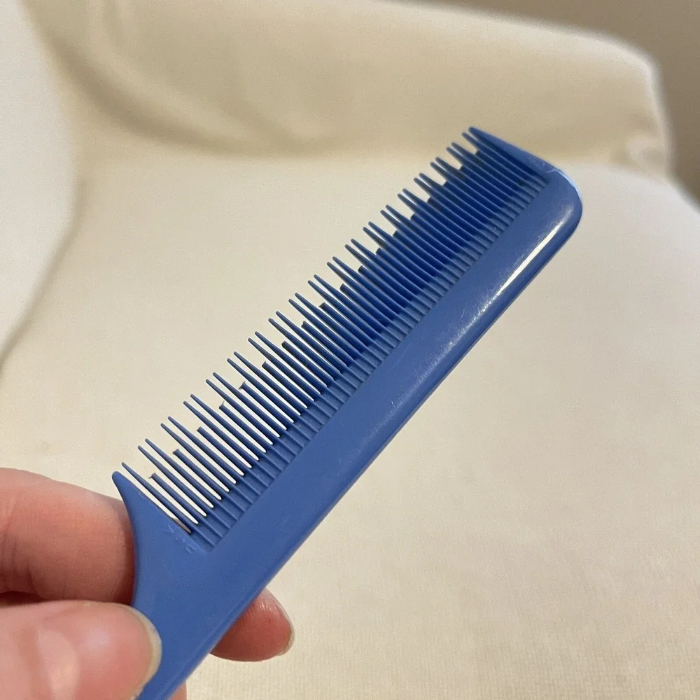 Vintage Lady's Purse Comb Inches Blue Plastic‎ Rat Tail USA